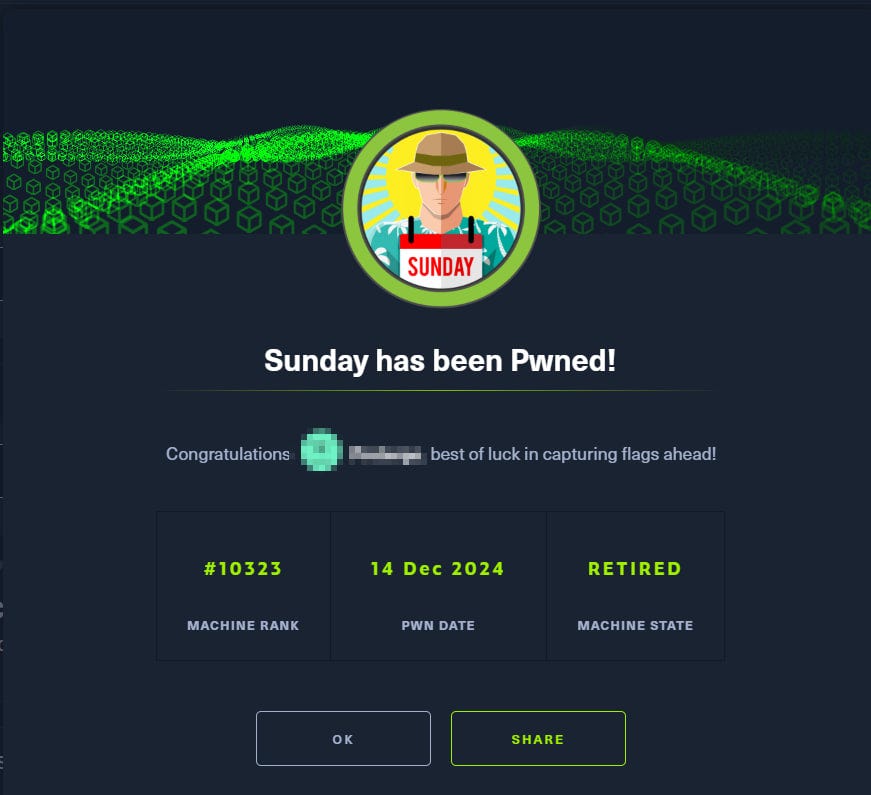 Sunday — HackTheBox Writeup